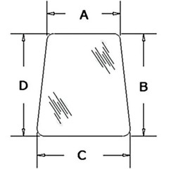 Cab Glass – Side Window Right Hand or Left Hand fits Massey Ferguson 375 390