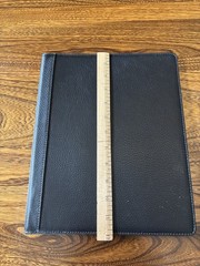 Levenger Bomber Jacket Leather 2 Pocket Folio Black