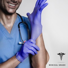 Medguy Medical Nitrile Exam Gloves, 4 Mil Medium, Medium (Blue-violet)