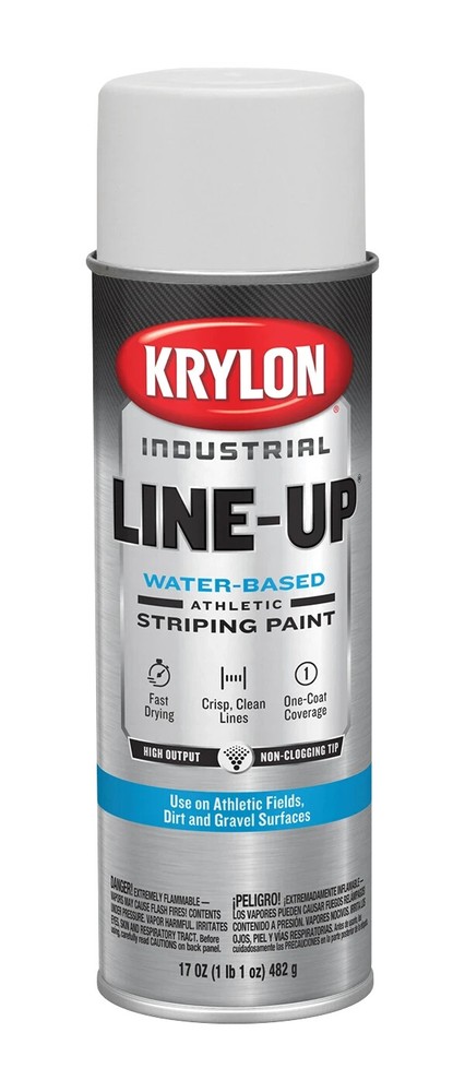 Krylon 8305 Industrial Line-Up WB Athletic Striping Paint ATHLETIC WHITE – 17 oz