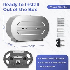 Double Jumbo Toilet Paper Dispenser – Stainless Steel Commercial TWO UNITS