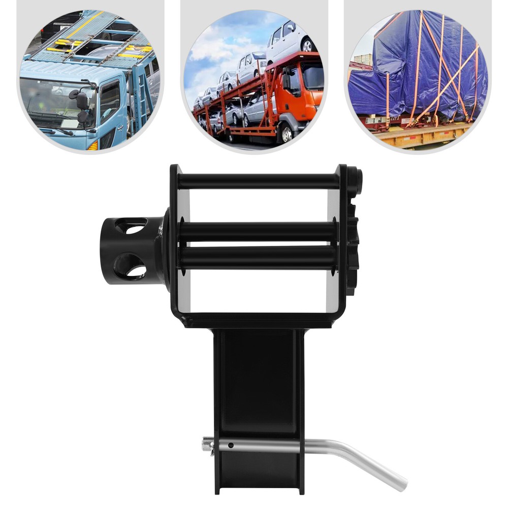 7.85*3.46*10.08in Black Carbon Steel 5400lbs Manual Trailer Stake Pocket Winch
