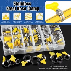 76 Pcs 8-44mm Key-Type Worm Gear Hose Clamps with Plastic Handle