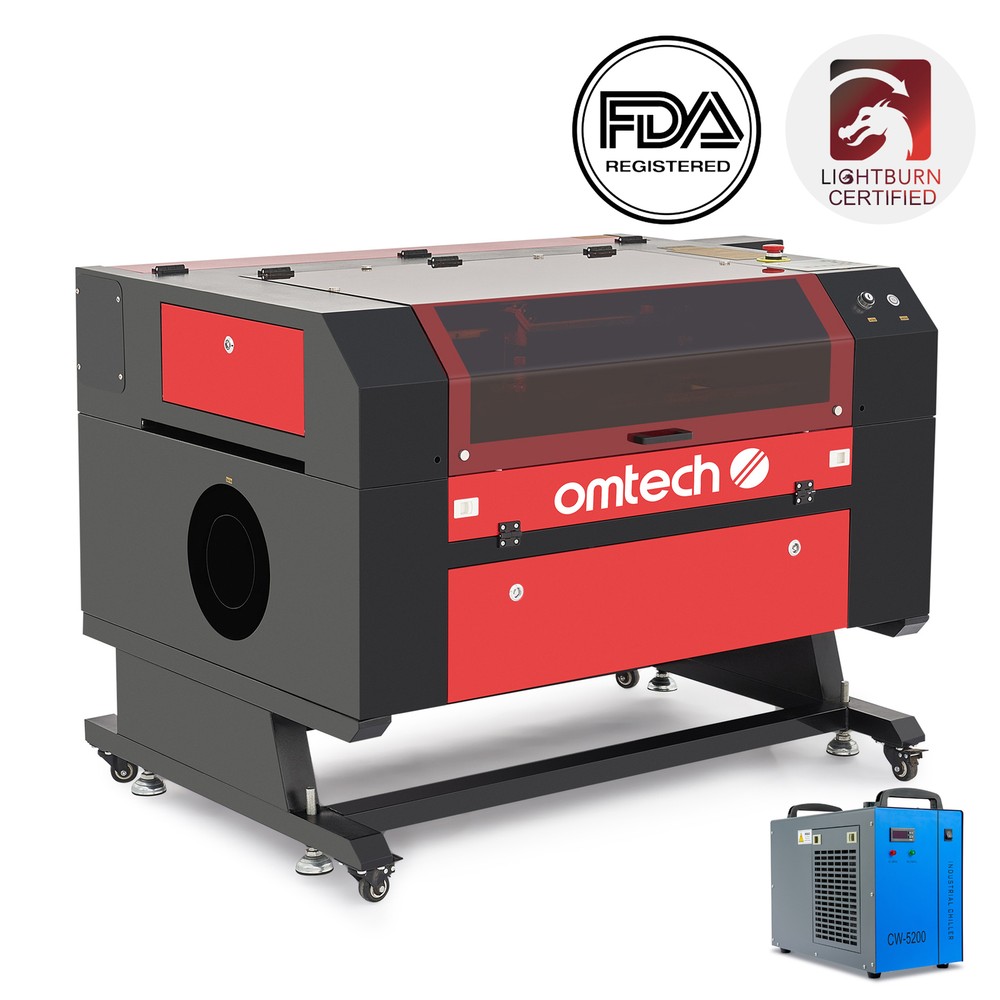 OMTech 80W 20×28 CO2 Laser Engraving Cutting Machine with CW-5200 Water Chiller