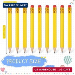 24 Pcs Yellow Golf Pencils with Erasers Mini Small Pencils Baby Shower Fav