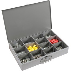 Durham Steel Compartment Box Rack with 4 Adjustable Divider Compartment Boxes 20