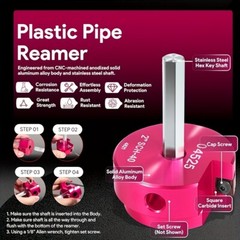 PVC ABS Pipe Reamer Kit 6Pcs -0.75″,1″,1-1/2″,2″,3″,and 4″ Set for 1/2″ Drills