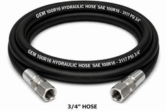 3/4″ 2 Wire 100R16 Hydraulic Hose Assembly JIC#10 Female Swivel Fitting PSI 3117