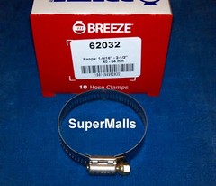 Breeze Power-Seal Stainless Hose Clamp SAE Size 32 1-9/16″- 2-1/2″D 10 CLAMPS US