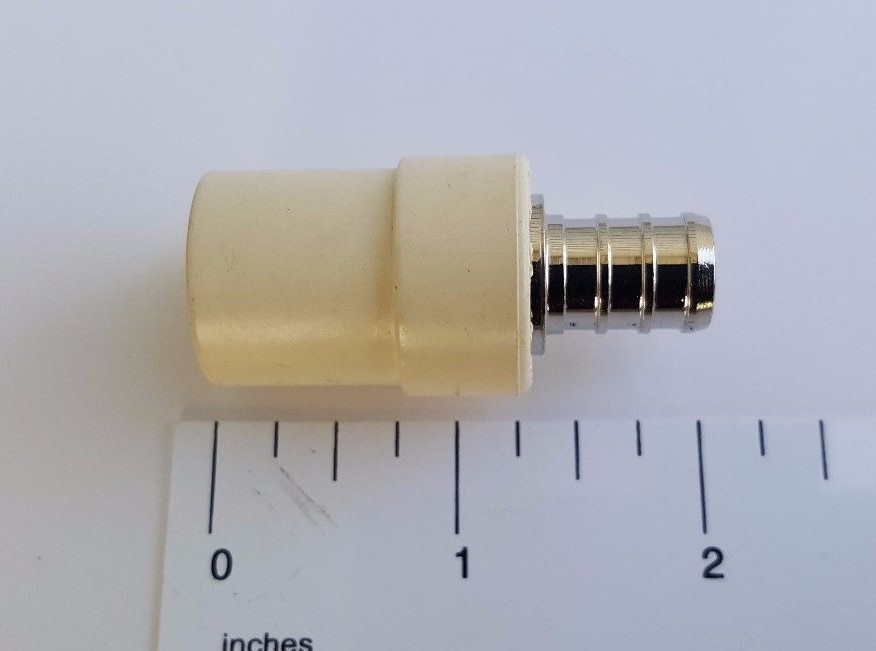 10 PIECES 1/2″ PEX X 1/2″ CPVC TRANSITION COUPLING (LEAD FREE BRASS