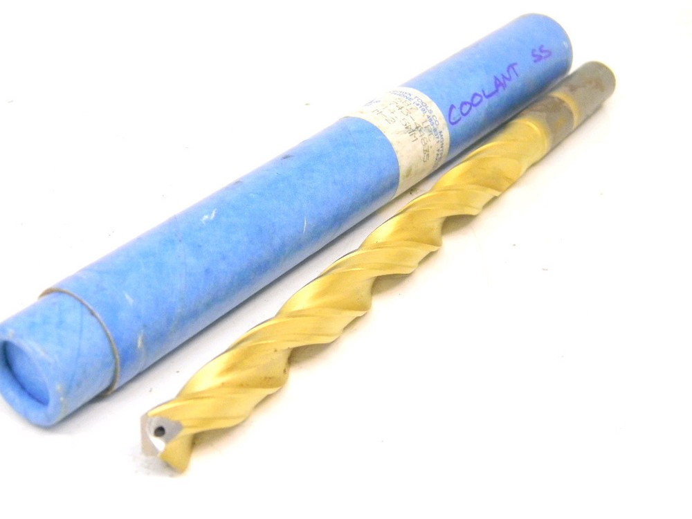 RESHARPENED MOHAWK USA STRAIGHT SHANK HSS TiN COATED COOLANT DRILL 14.50mm .5709