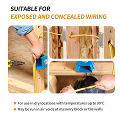 12/2 NM-B Cable 100 FT–UL Listed Residential Indoor Electrical Wire with Ground
