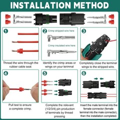 401PCS 25 Sets Weather Pack Connectors Kit, 1 2 3 4 6Pin Automotive