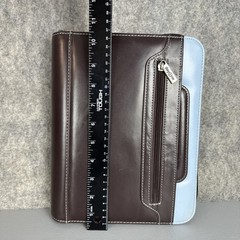 Franklin Covey Day 1 One Brown CLASSIC Planner Zips Handles 7 Rings Faux Leather