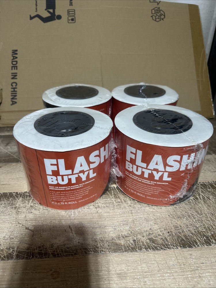 Typar Flashing Butyl 4″ x 75′ Peel & Stick Qty 4 Rolls