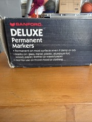 2 New Vintage Sanford Deluxe Permanent Markers No 10001 Heavy Duty Chisel Tip US