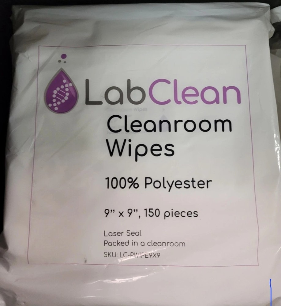LabClean Cleanroom Wipes LC-PWIPE9X9 – 9″x9″ 100% Polyester, Laser Sealed –…