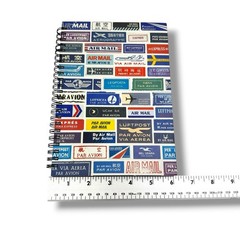 AIR MAIL Par Avion NOTEBOOK Journal Spiral Bound HC 63 Blank Pgs Chronical Books