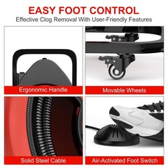 50FT x 1/2In Heavy Duty Drain Cleaner Machine Portable Auger Sewer Snake 250W
