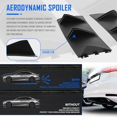 Dreamotor 31 Car Rear Bumper Lip Universal Rear Diffuser Shark Fin Style Bumper