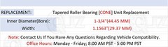 [Qty.2] New HM803149 Taper Roller Bearing Cone Unit [1.75″ Bore x 1.1563″ Width]