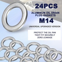 24PCS Aluminum Oil Drain Plug Washers M14 for Honda Acura Civic Accord