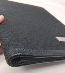 Coach Monogram Folder Portfolio Black For Writing Paper Pad Documents Holder