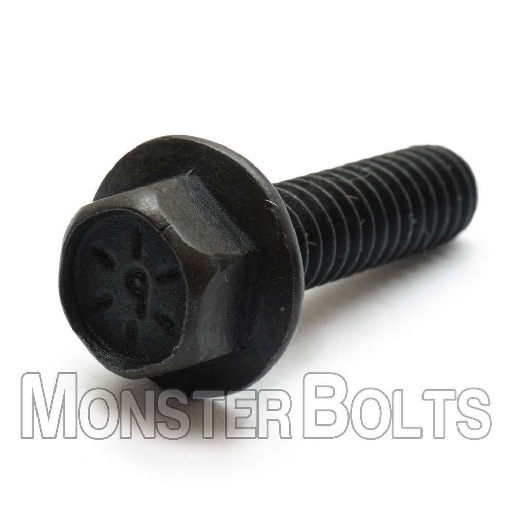 Bulk Qty 1000 – 1/4-20 x 2″ Hex Flange (Frame) Bolt Grade 8 Black Phosphate