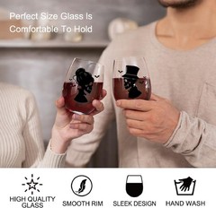Skull Wine Glass 2 Piece with Box, Zombie Design, Valentine’s Day Autumn