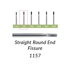 House Brand FG #1157 Straight Round End Fissure Carbide Bur, pack of 10