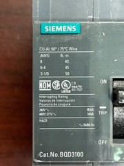 ITE Siemens BQD BQD3100 3 Pole 100Amp 480Volt Bolt-On BRAND NEW Circuit Breaker