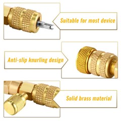 2 X HVAC Tool AC Schrader Valve Core Remover Dual Size 1/4 & 5/16 Port Installer