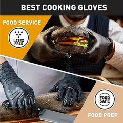 Black/Pink Vinyl Disposable Gloves, Latex Free, Food Safe, Medium, 50 Count