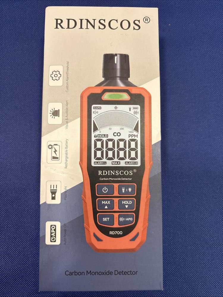 RDINSCOS RD700 Carbon Monoxide Detector – Portable, Rechargeable, CO Meter