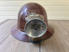 Vintage 1930s – 1940s MSA Skullgard Fiberglass Full Brim Hard Hat w/Lamp