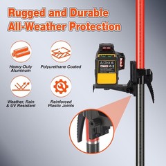 Telescoping Laser Level Pole, 12 FT/3.7 M Tripod Laser Pole with Adjustable M…