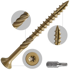 #10 * 3″ Deck Screws, (137Pcs) 2 Lbs.Exterior Wood Screws, Rust Resistant Epoxy