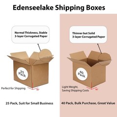 40 Pack 6x6x6 inches Shipping Boxes Small Cardboard Boxes for Packing, Moving…