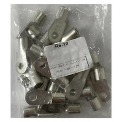 (25) Non-Insulated 6 Gauge #10 Ring Terminal Uninsulated Bare Wire Connector USA