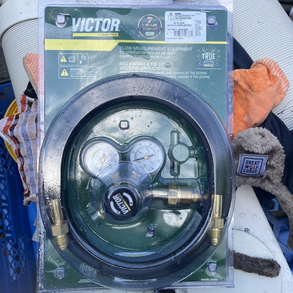 Victor CutSkill Flow Meter Regulator Argon 0781-4236 w/10’ hose mig & tig