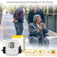 Automatic Upper Arm Blood Pressure Monitor Pulse Meter BP Machine Voice Talking