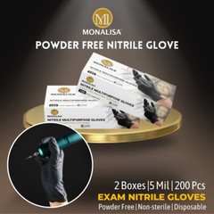 MONALISA™ Black Nitrile Gloves | 5mil Exam Gloves | Powder Free Gloves
