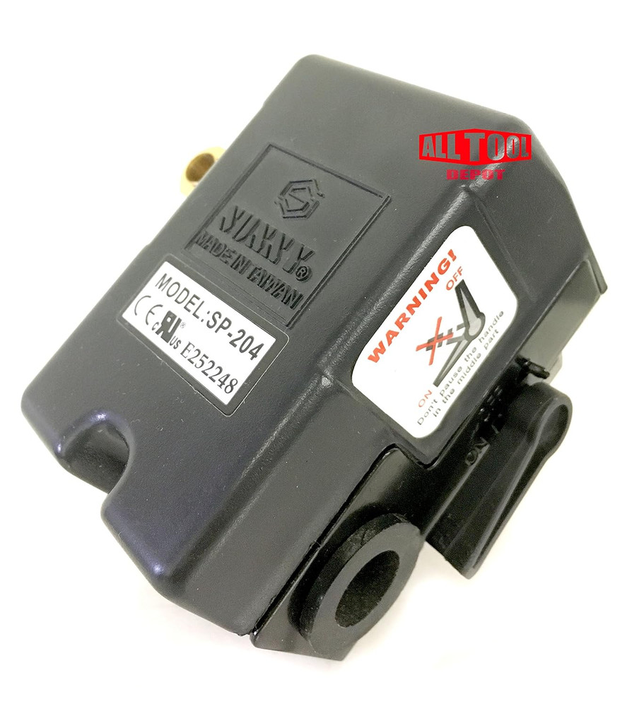 Heavy Duty Air Pressure Switch Sunny H4, 4 Port, 140-175 PSI, 25 Amp, Auto/Off C