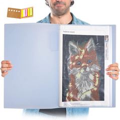 A3 Art Portfolios Case 40 Pages,Diamond Painting Storage Book,Pocket Protector w