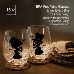 Skull Wine Glass 2 Piece with Box, Zombie Design, Valentine’s Day Autumn