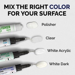 Quartz Countertop Repair Kit Clear, White Acrylic & Dark White Color Ideal a…
