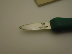 R Murphy USA Olympia Shucker Oyster Knife 2 1/2″ Stiff Blade Green Eco Handle