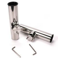 2PCS Stainless Tournament Style Clamp on Fishing Rod Holder for Rails 7/8″ to…