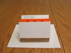 Vintage Wooden Business Card Holder Roosevelt Delicatessen Nassau Rd NY Slogan