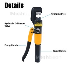 US 10T Hydraulic Crimper Wire Battery Cable Lug Terminal Crimping Tool w/8 Dies